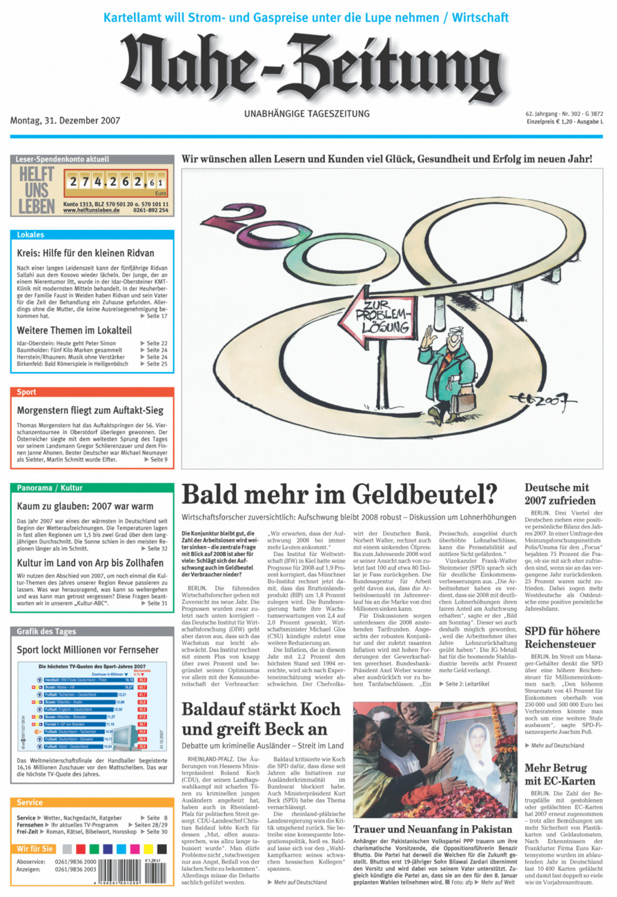 Nahe-Zeitung vom Montag, 31.12.2007