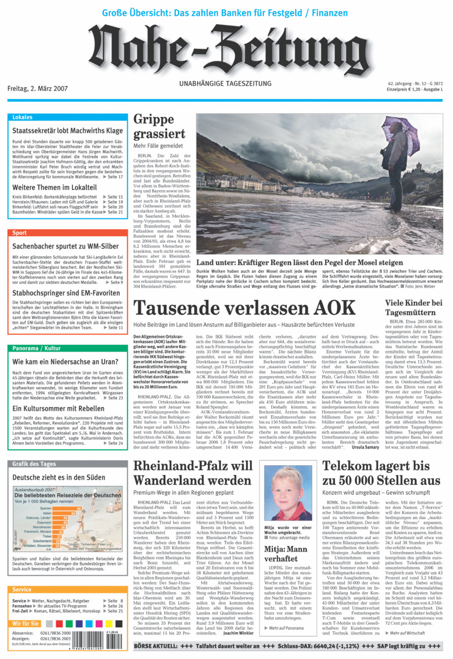Nahe-Zeitung vom Freitag, 02.03.2007