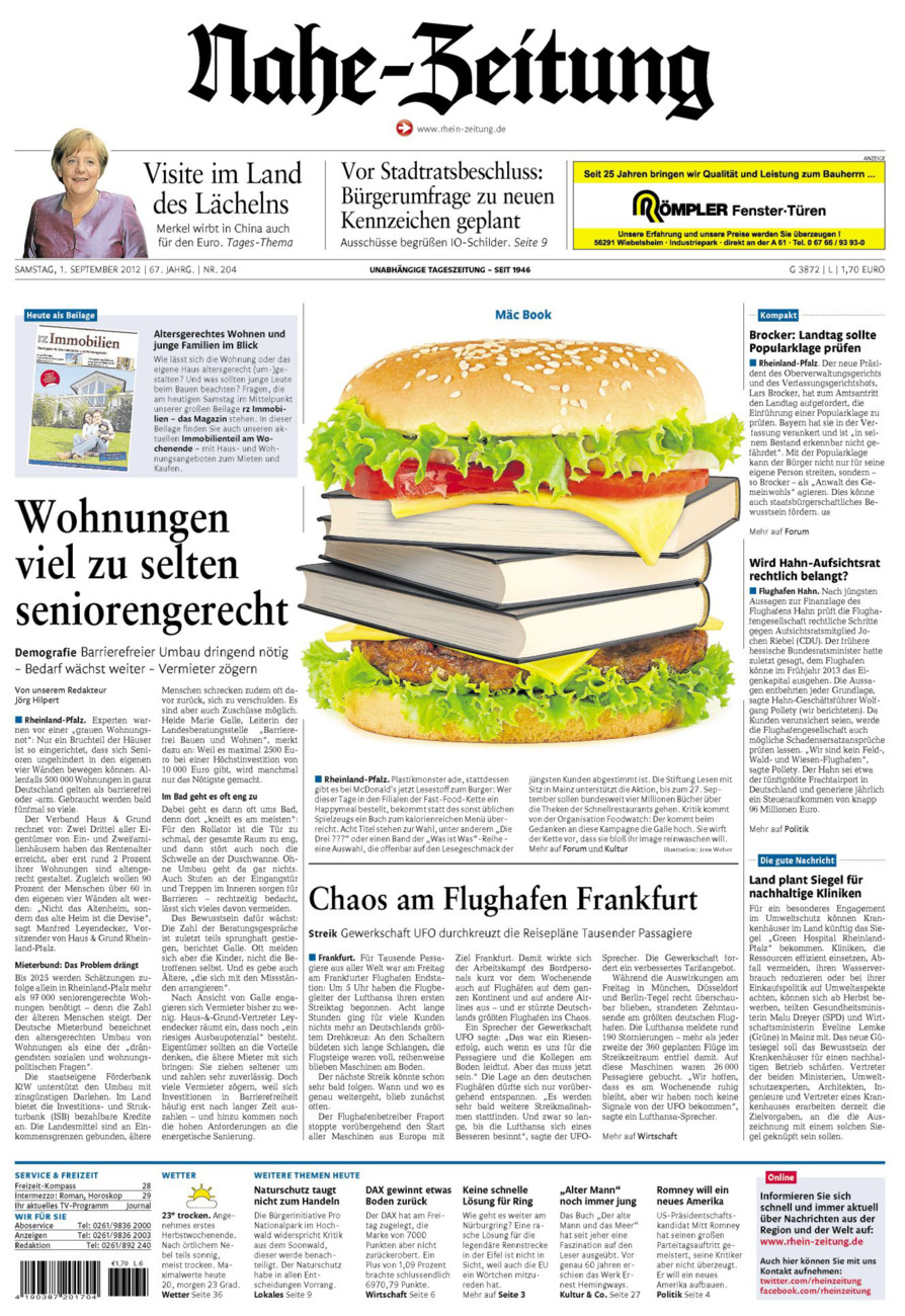 Nahe-Zeitung vom Samstag, 01.09.2012