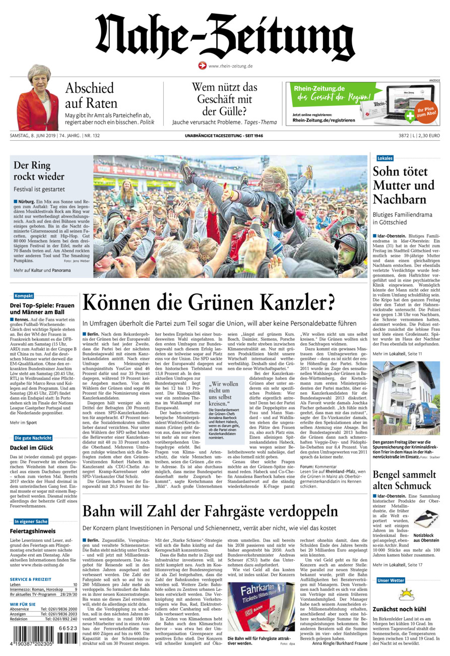 Nahe-Zeitung vom Samstag, 08.06.2019