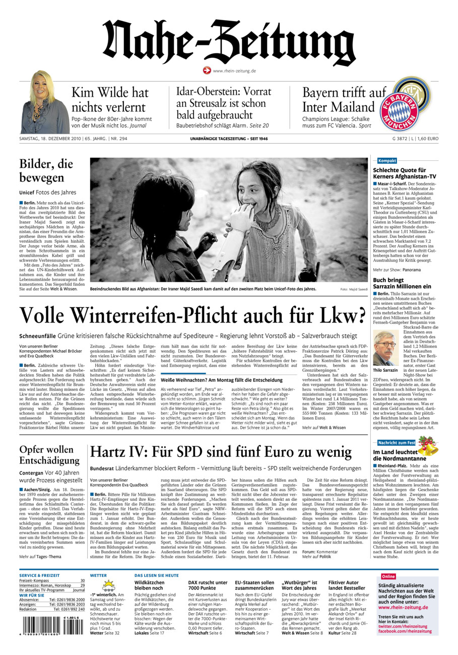 Nahe-Zeitung vom Samstag, 18.12.2010