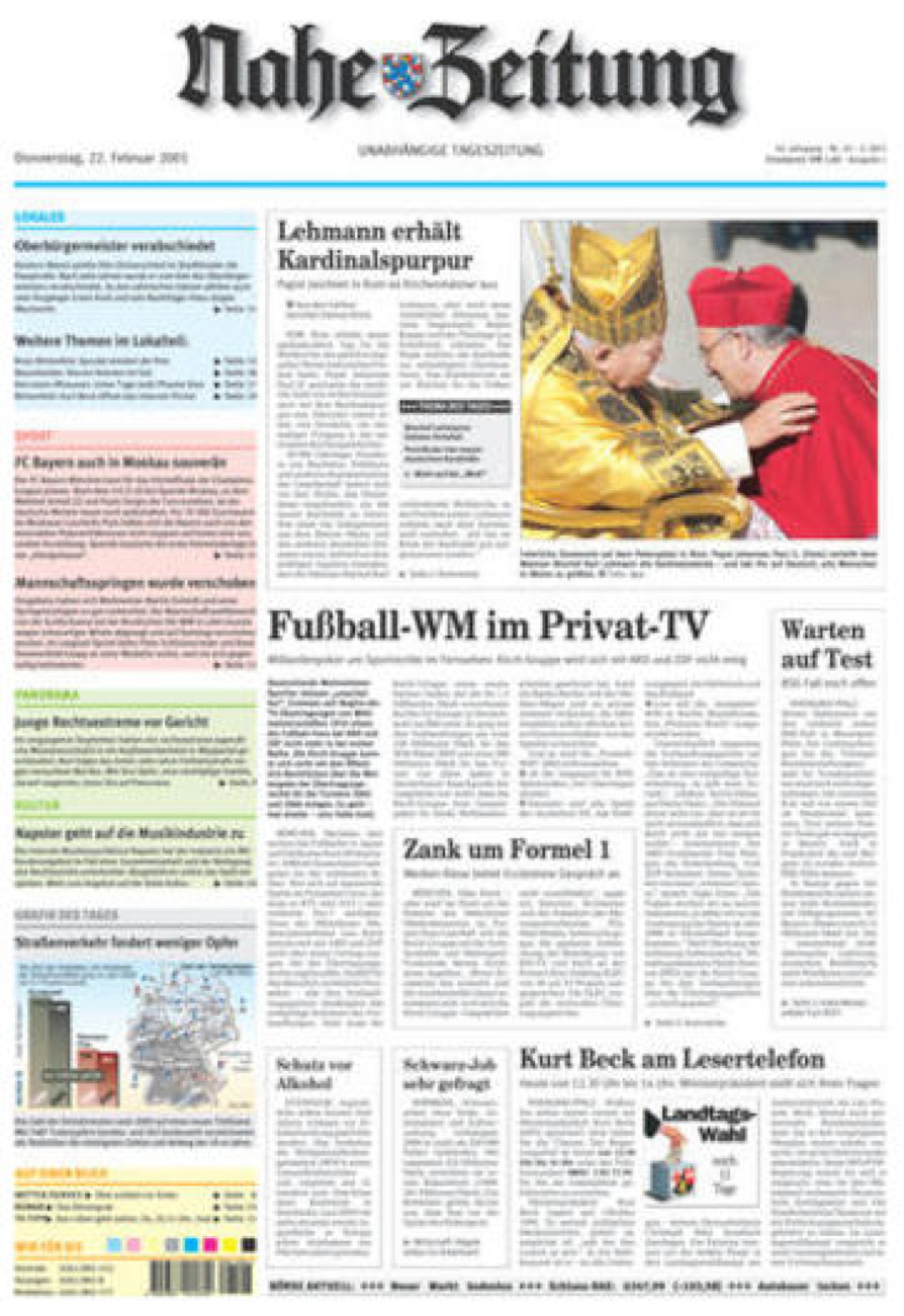 Nahe-Zeitung vom Donnerstag, 22.02.2001