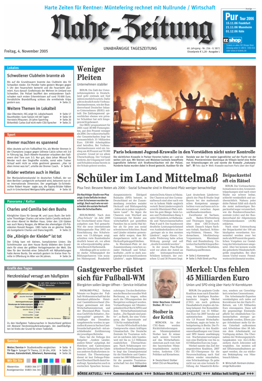 Nahe-Zeitung vom Freitag, 04.11.2005