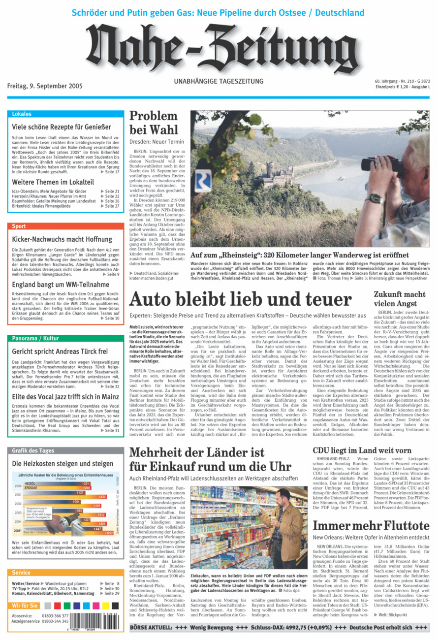 Nahe-Zeitung vom Freitag, 09.09.2005