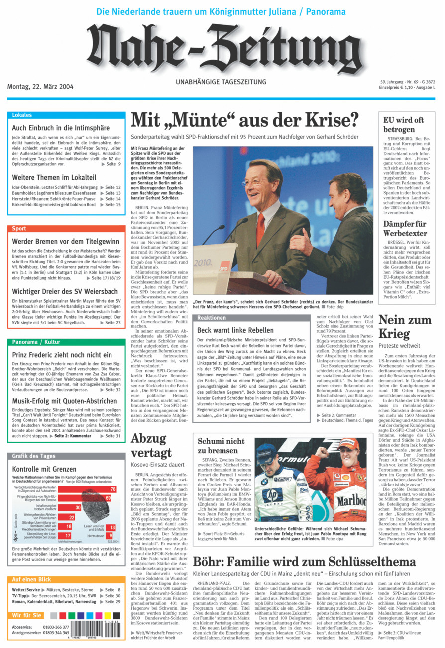 Nahe-Zeitung vom Montag, 22.03.2004