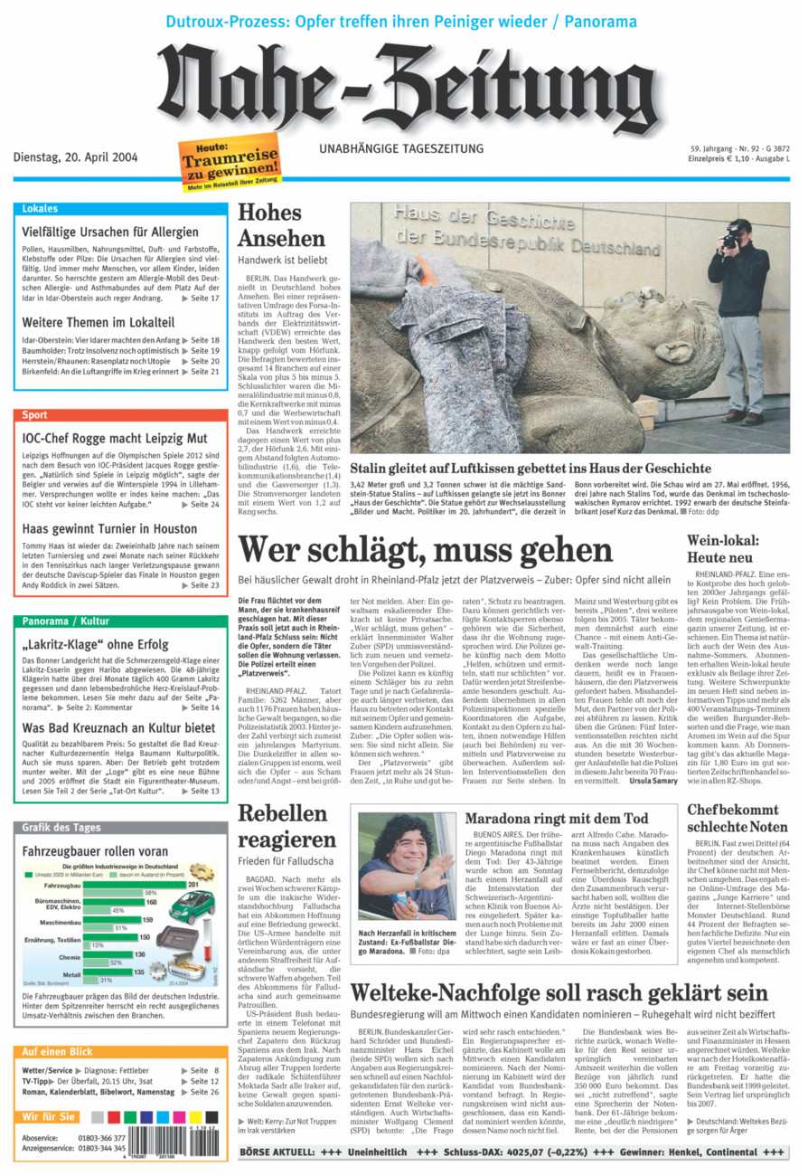 Nahe-Zeitung vom Dienstag, 20.04.2004