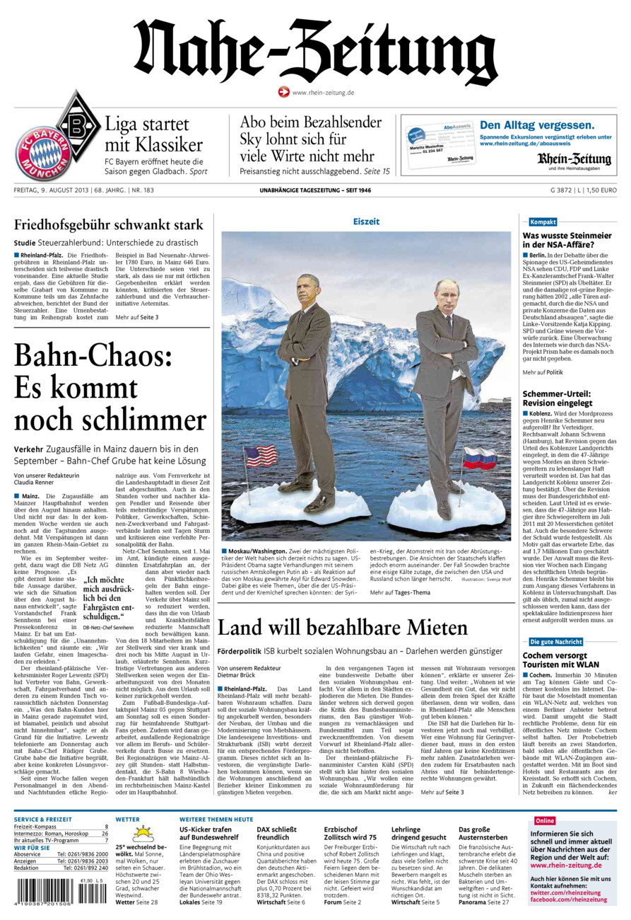 Nahe-Zeitung vom Freitag, 09.08.2013