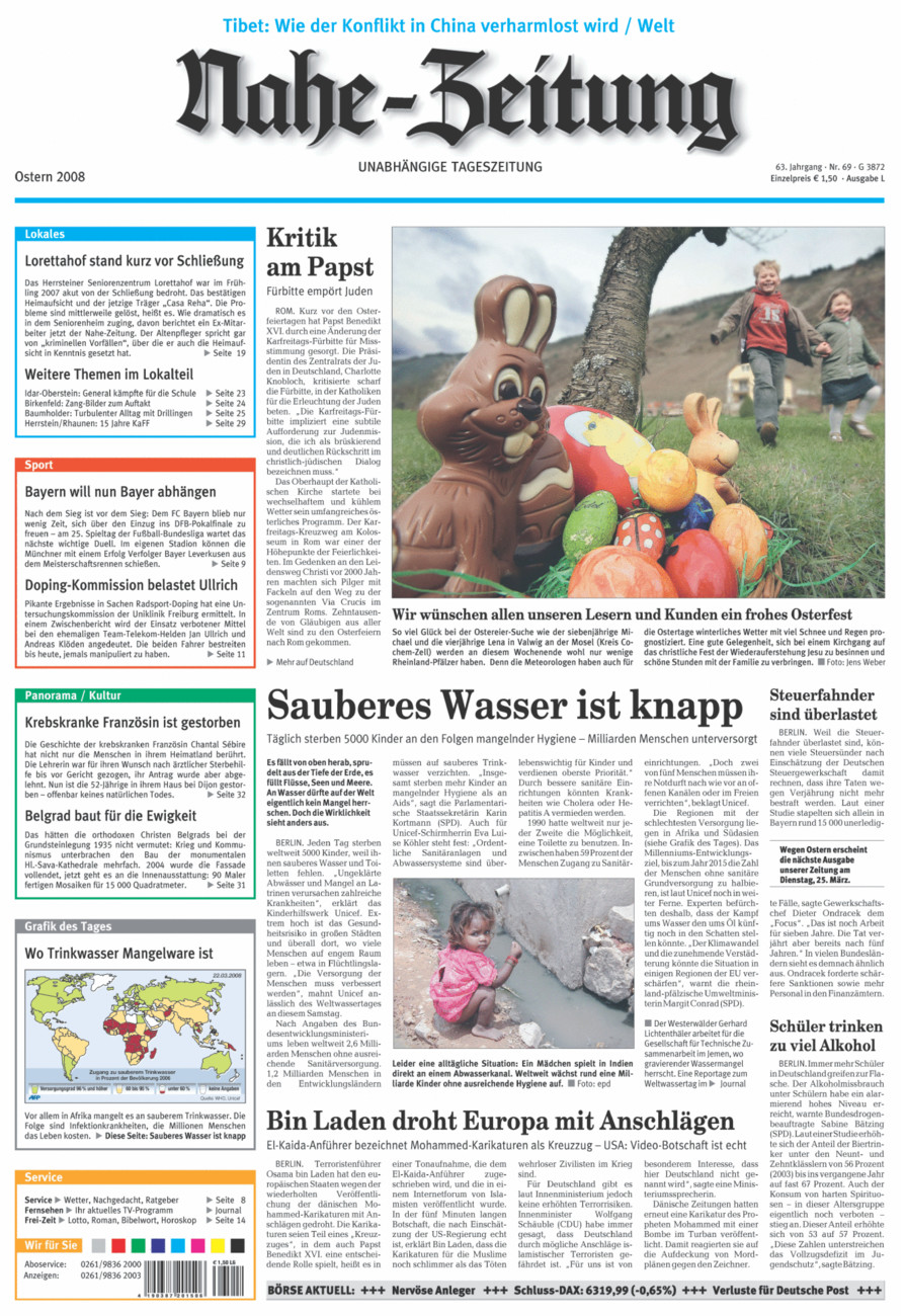 Nahe-Zeitung vom Samstag, 22.03.2008