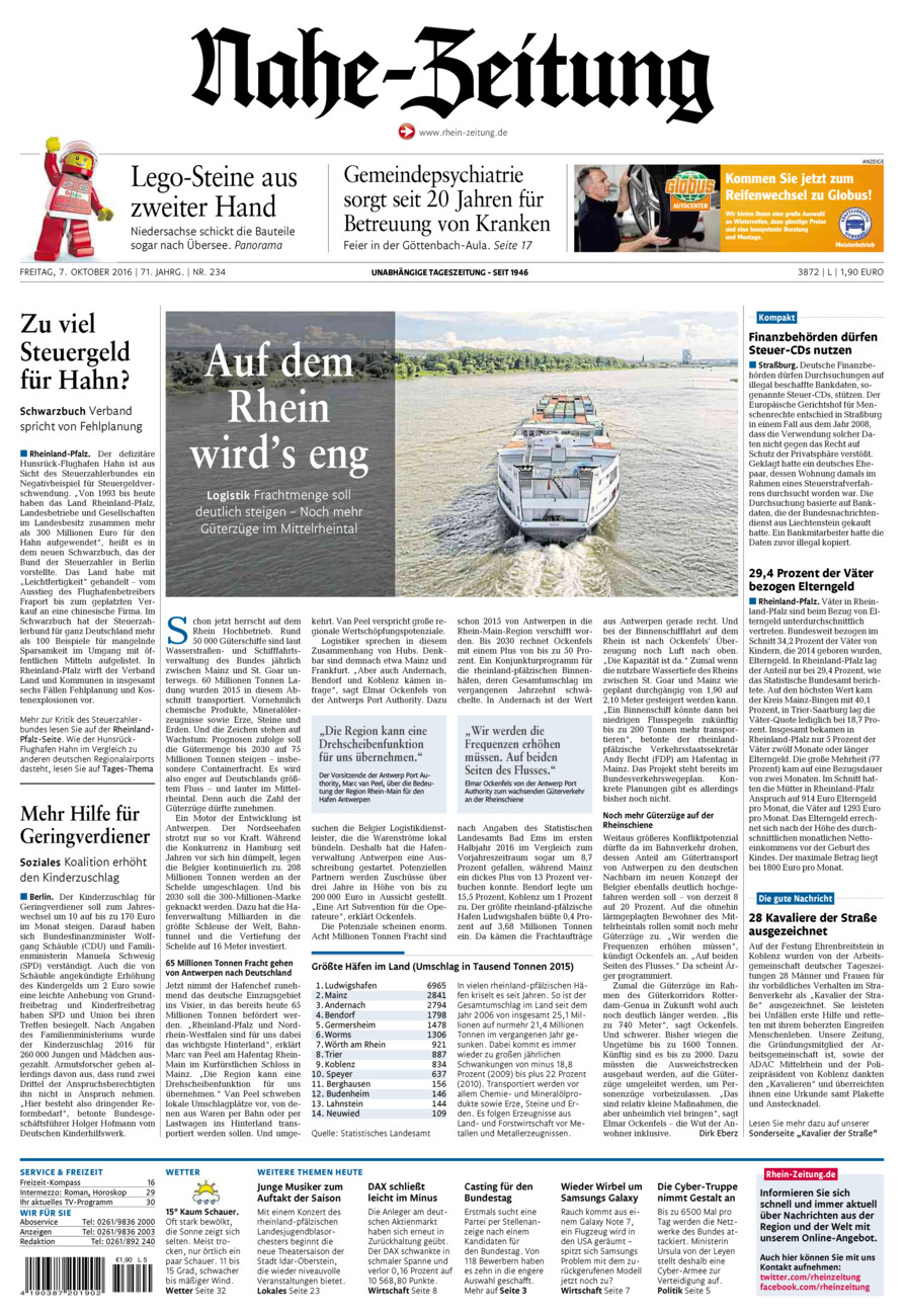 Nahe-Zeitung vom Freitag, 07.10.2016
