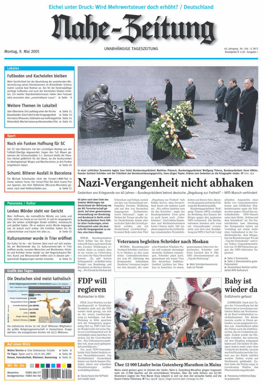 Nahe-Zeitung vom Montag, 09.05.2005