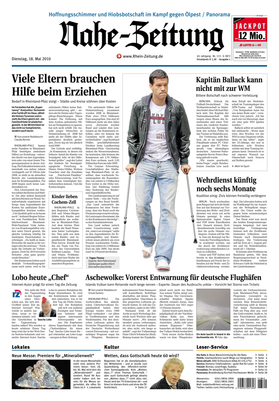 Nahe-Zeitung vom Dienstag, 18.05.2010