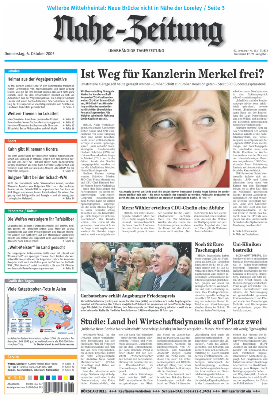 Nahe-Zeitung vom Donnerstag, 06.10.2005
