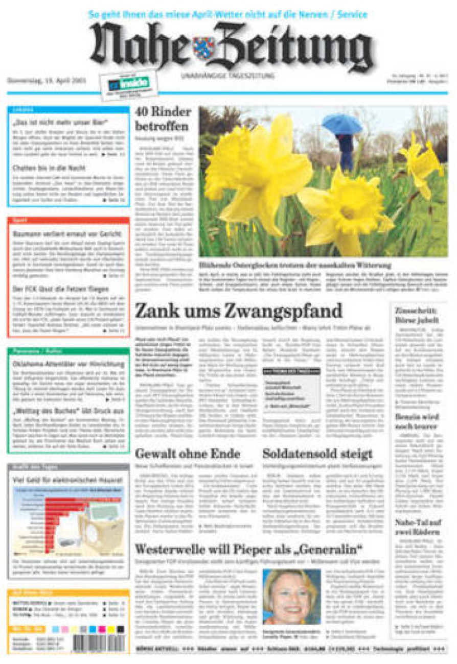 Nahe-Zeitung vom Donnerstag, 19.04.2001