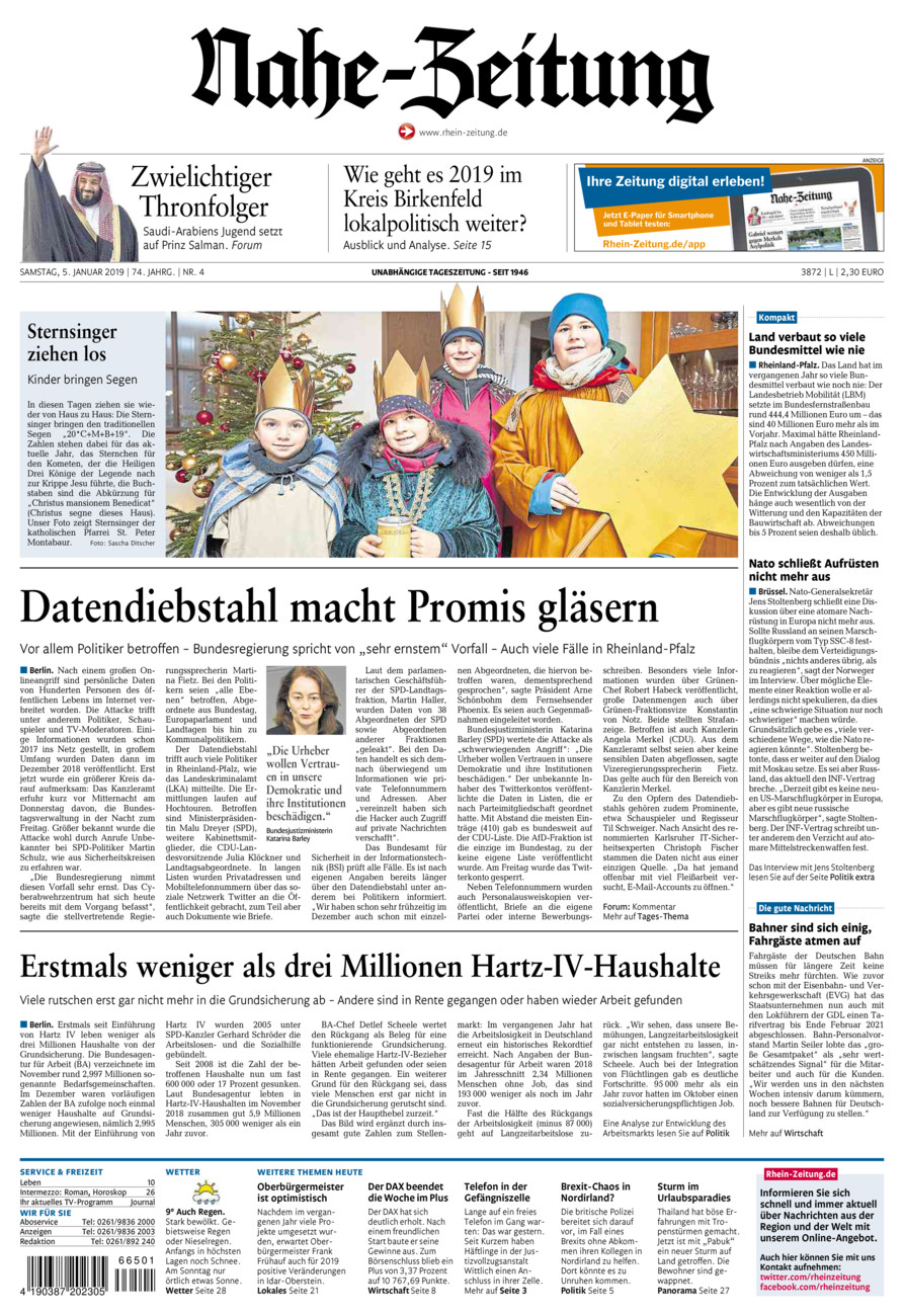 Nahe-Zeitung vom Samstag, 05.01.2019