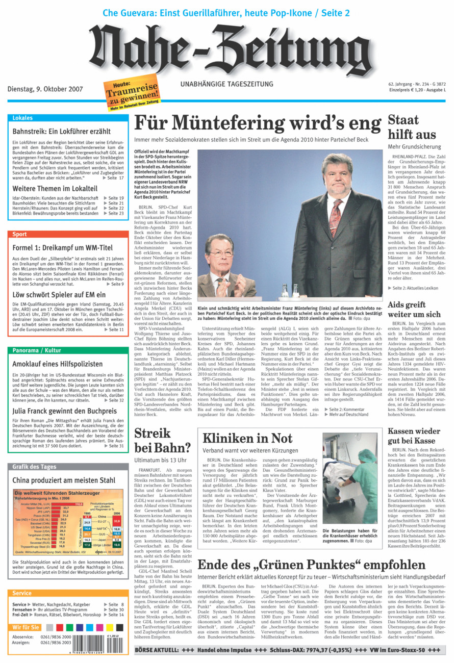 Nahe-Zeitung vom Dienstag, 09.10.2007