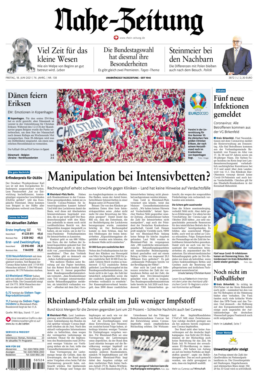 Nahe-Zeitung vom Freitag, 18.06.2021