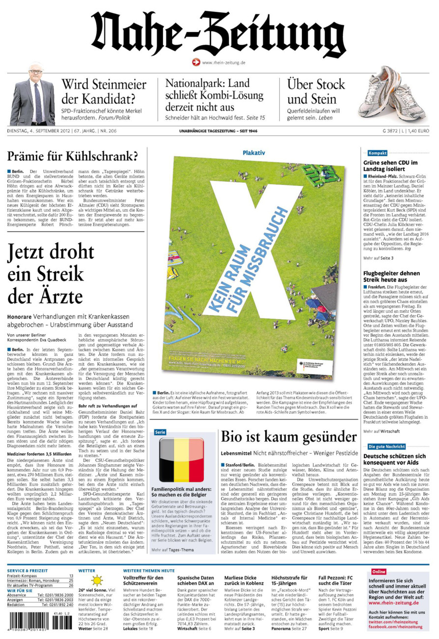 Nahe-Zeitung vom Dienstag, 04.09.2012