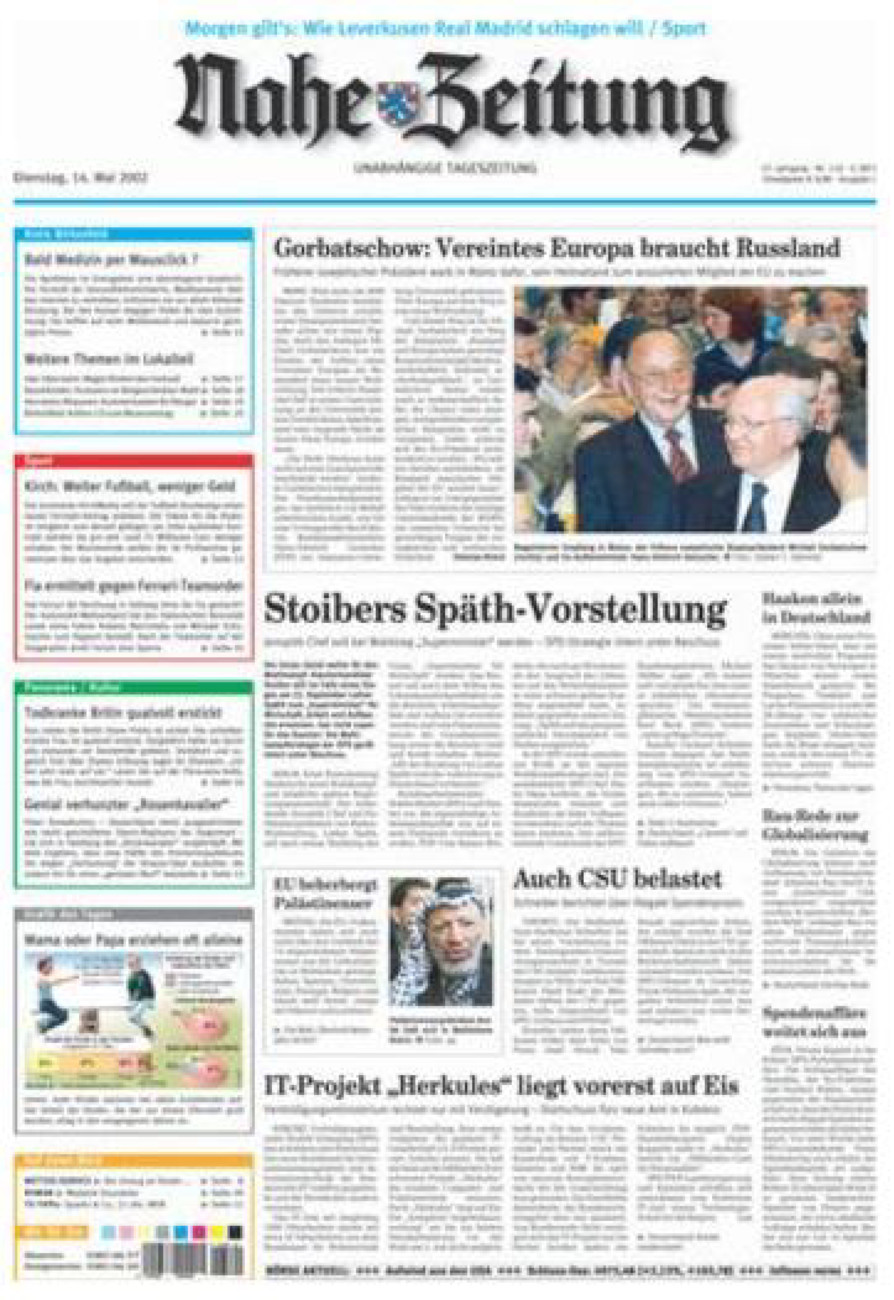 Nahe-Zeitung vom Dienstag, 14.05.2002
