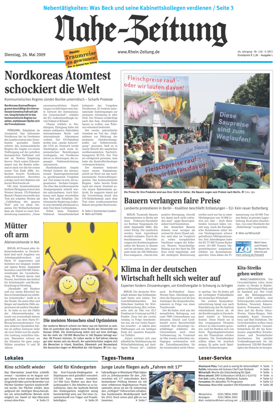 Nahe-Zeitung vom Dienstag, 26.05.2009