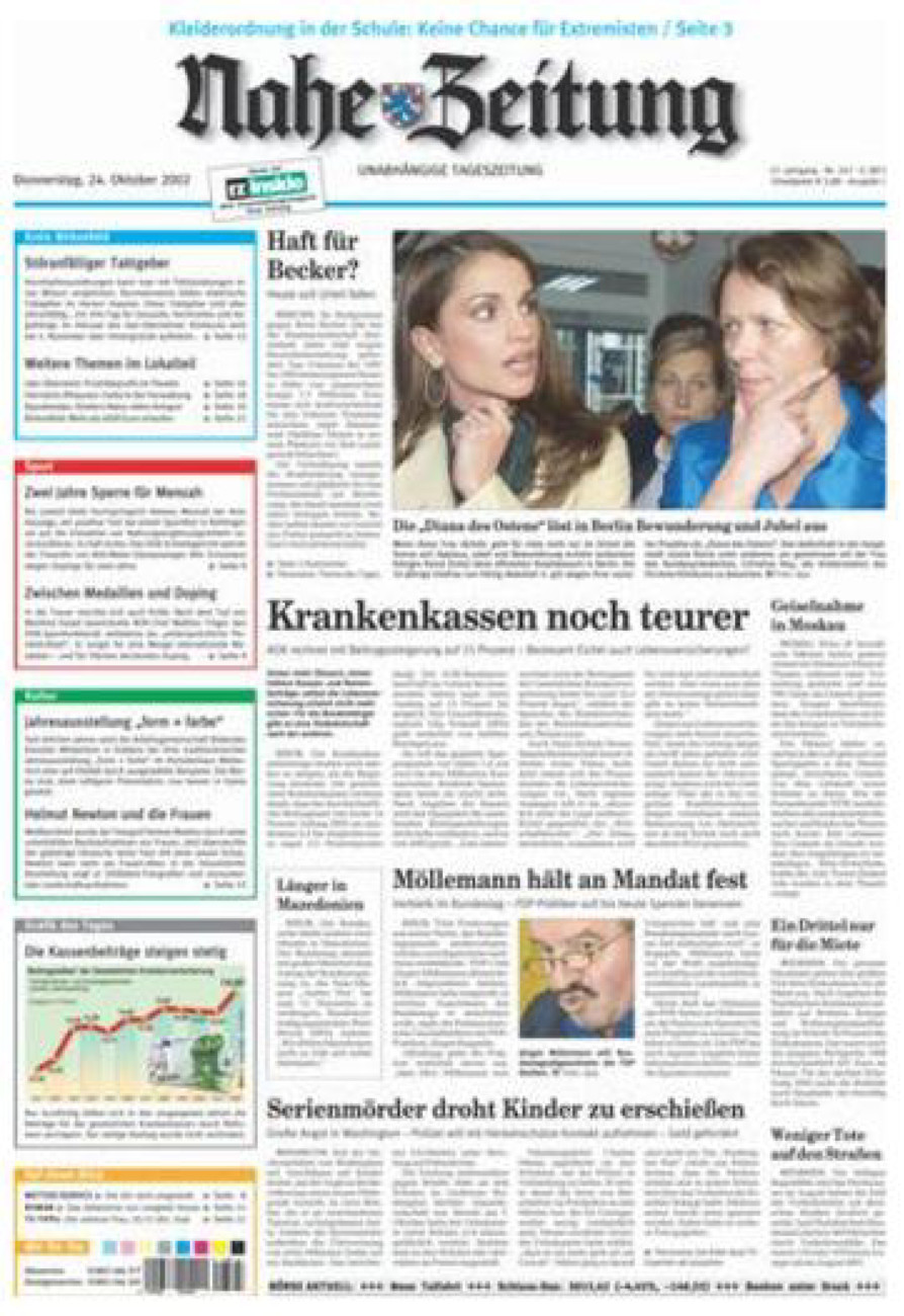 Nahe-Zeitung vom Donnerstag, 24.10.2002