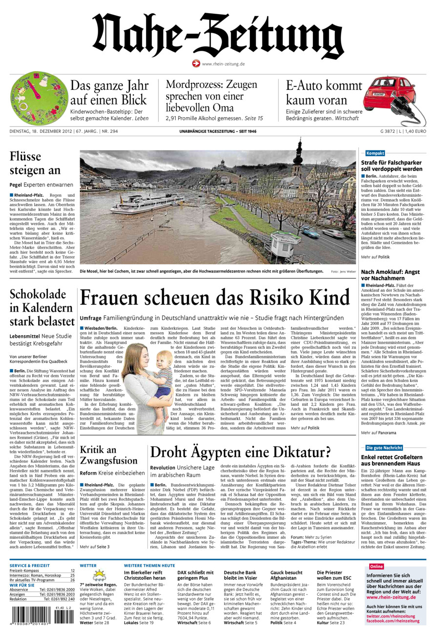 Nahe-Zeitung vom Dienstag, 18.12.2012