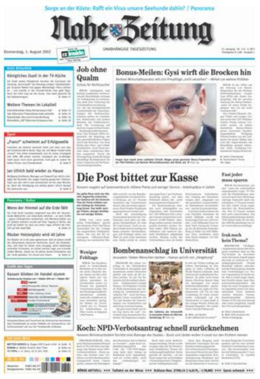 Nahe-Zeitung vom Donnerstag, 01.08.2002