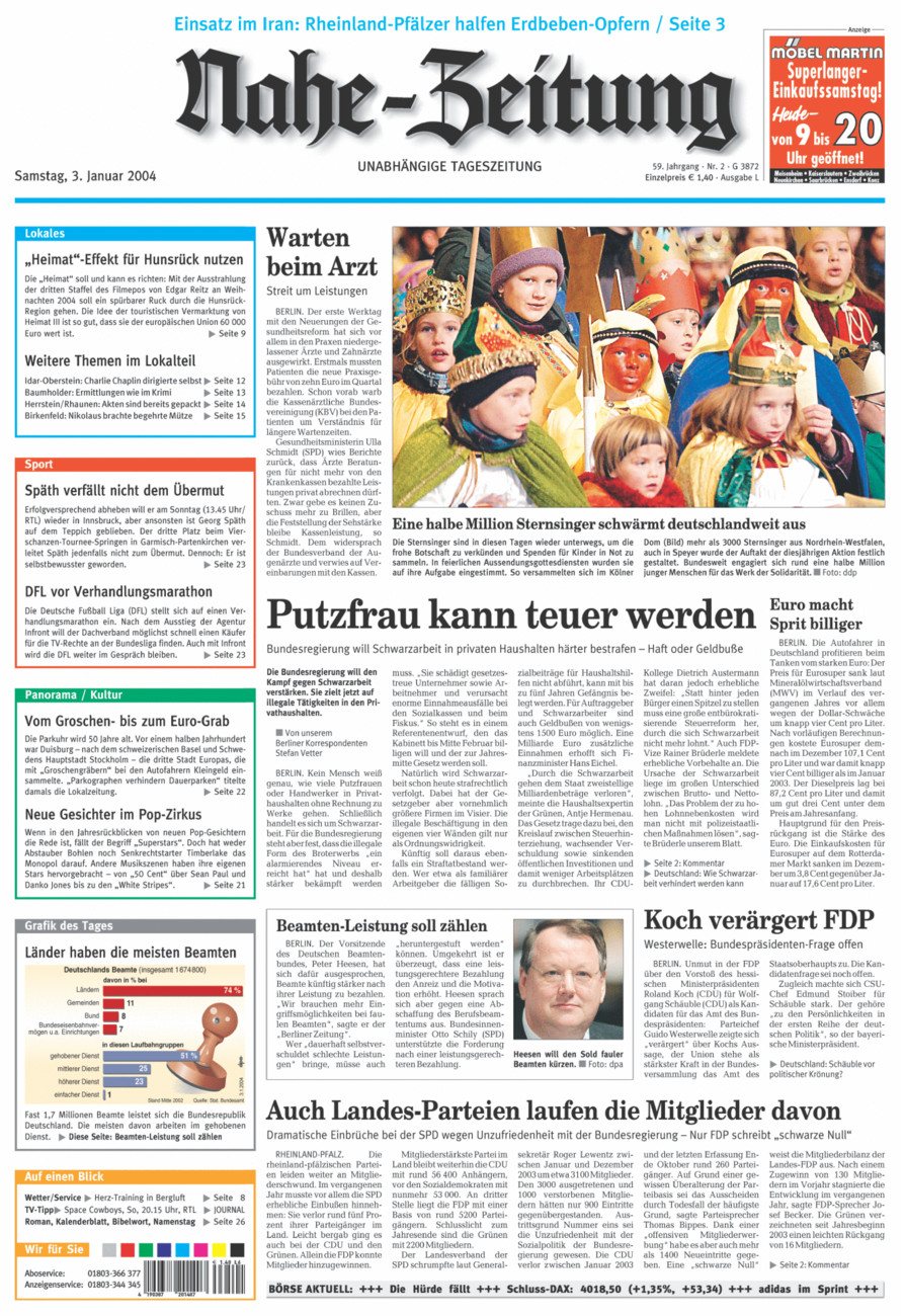 Nahe-Zeitung vom Samstag, 03.01.2004