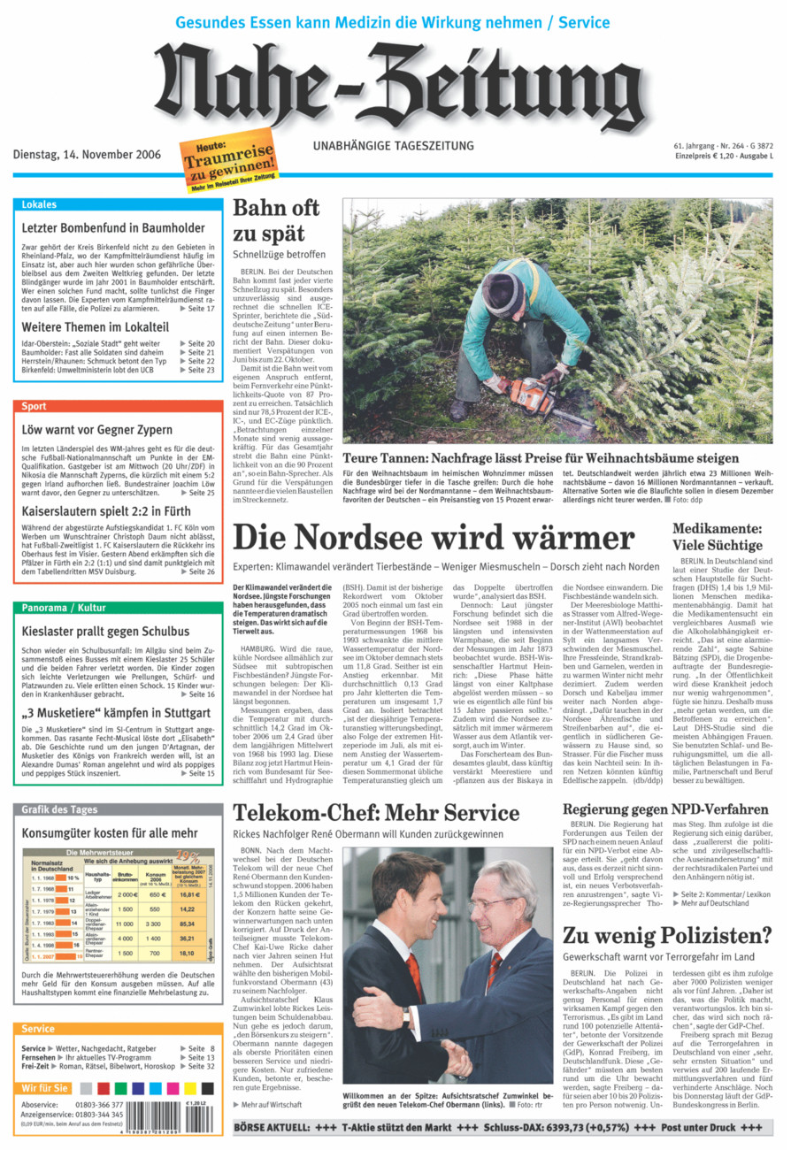 Nahe-Zeitung vom Dienstag, 14.11.2006