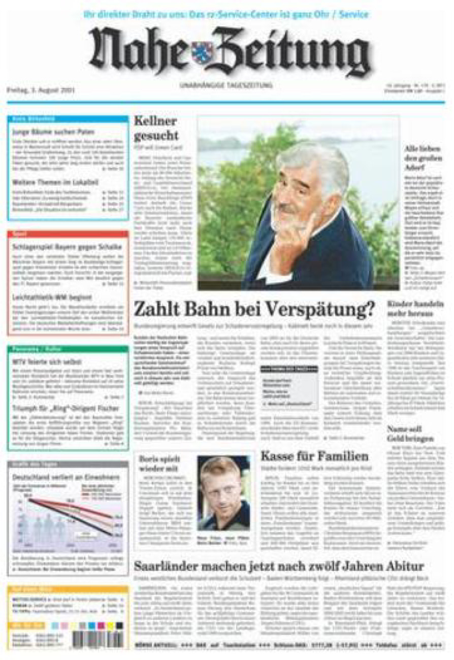 Nahe-Zeitung vom Freitag, 03.08.2001