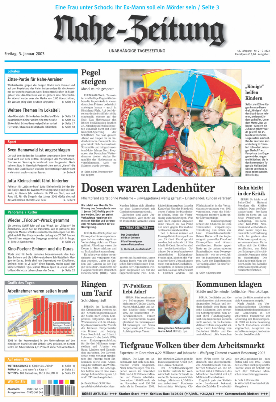 Nahe-Zeitung vom Freitag, 03.01.2003