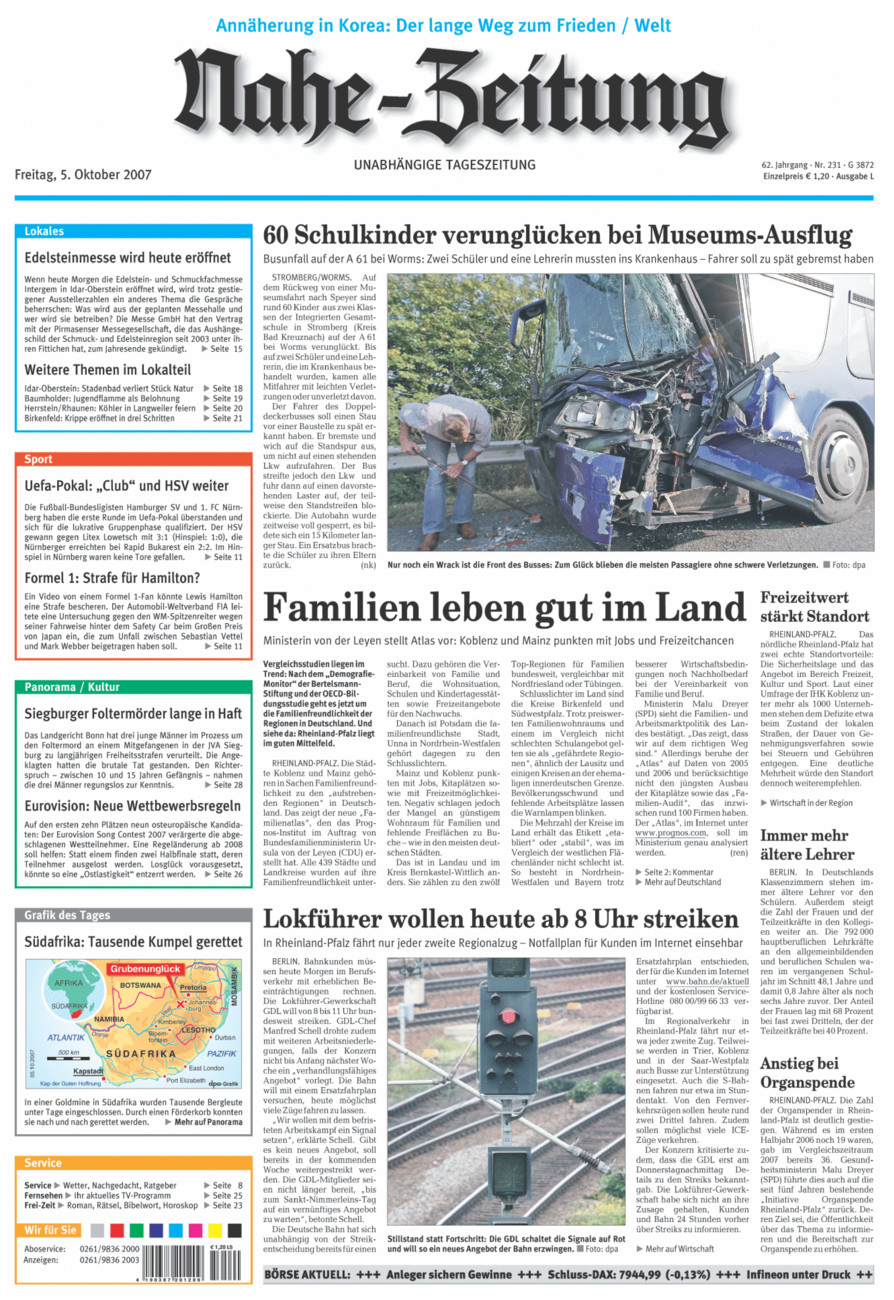 Nahe-Zeitung vom Freitag, 05.10.2007
