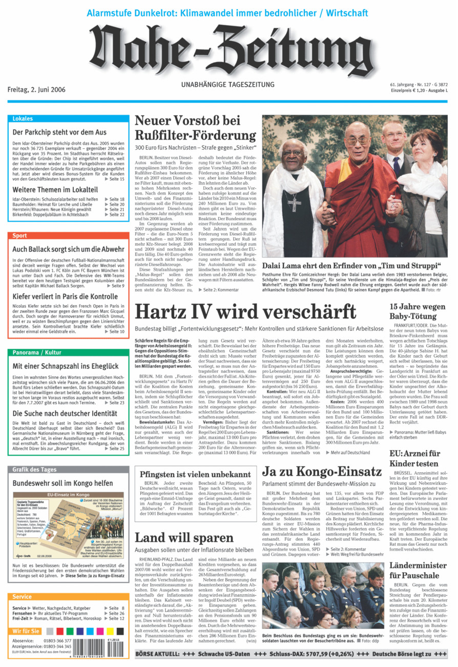 Nahe-Zeitung vom Freitag, 02.06.2006