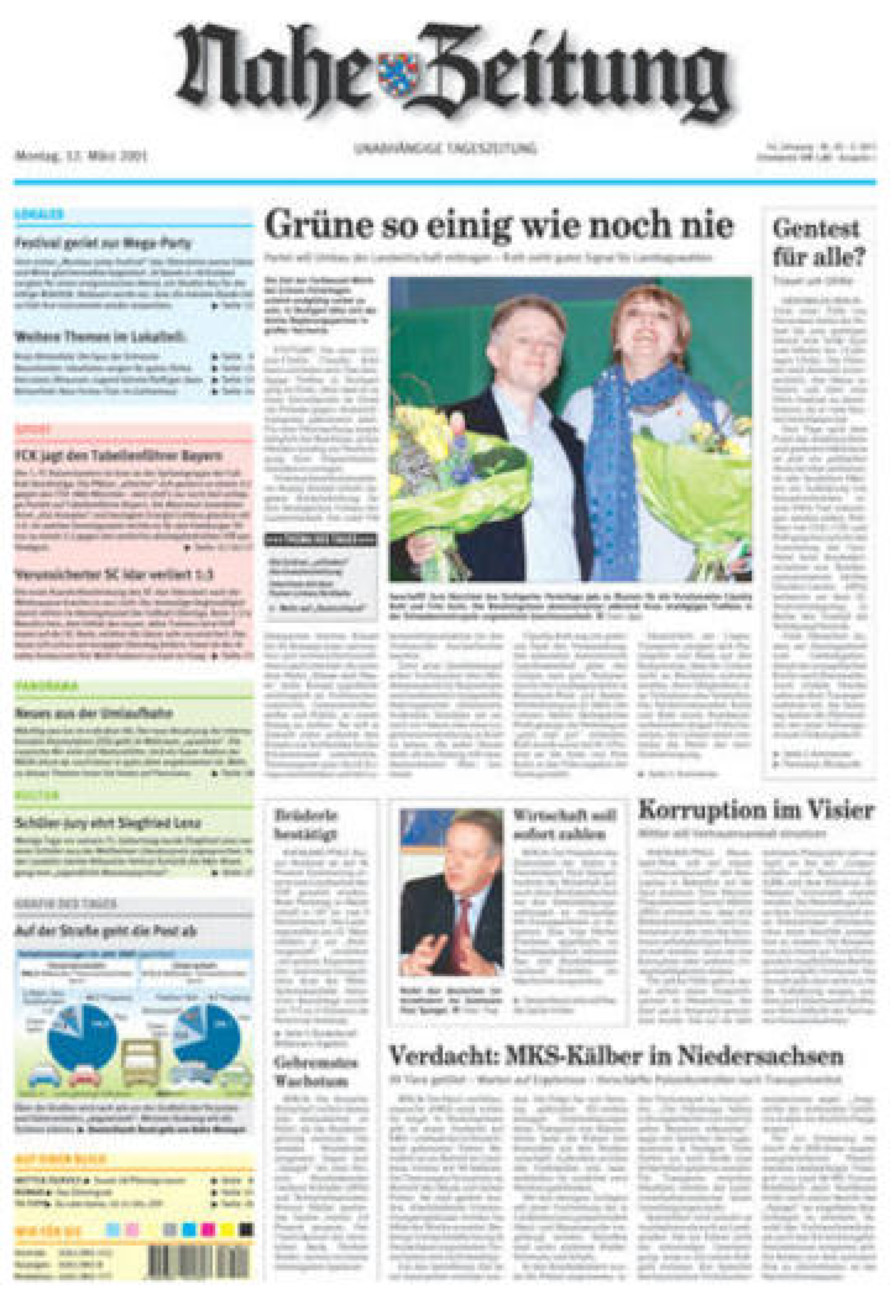 Nahe-Zeitung vom Montag, 12.03.2001