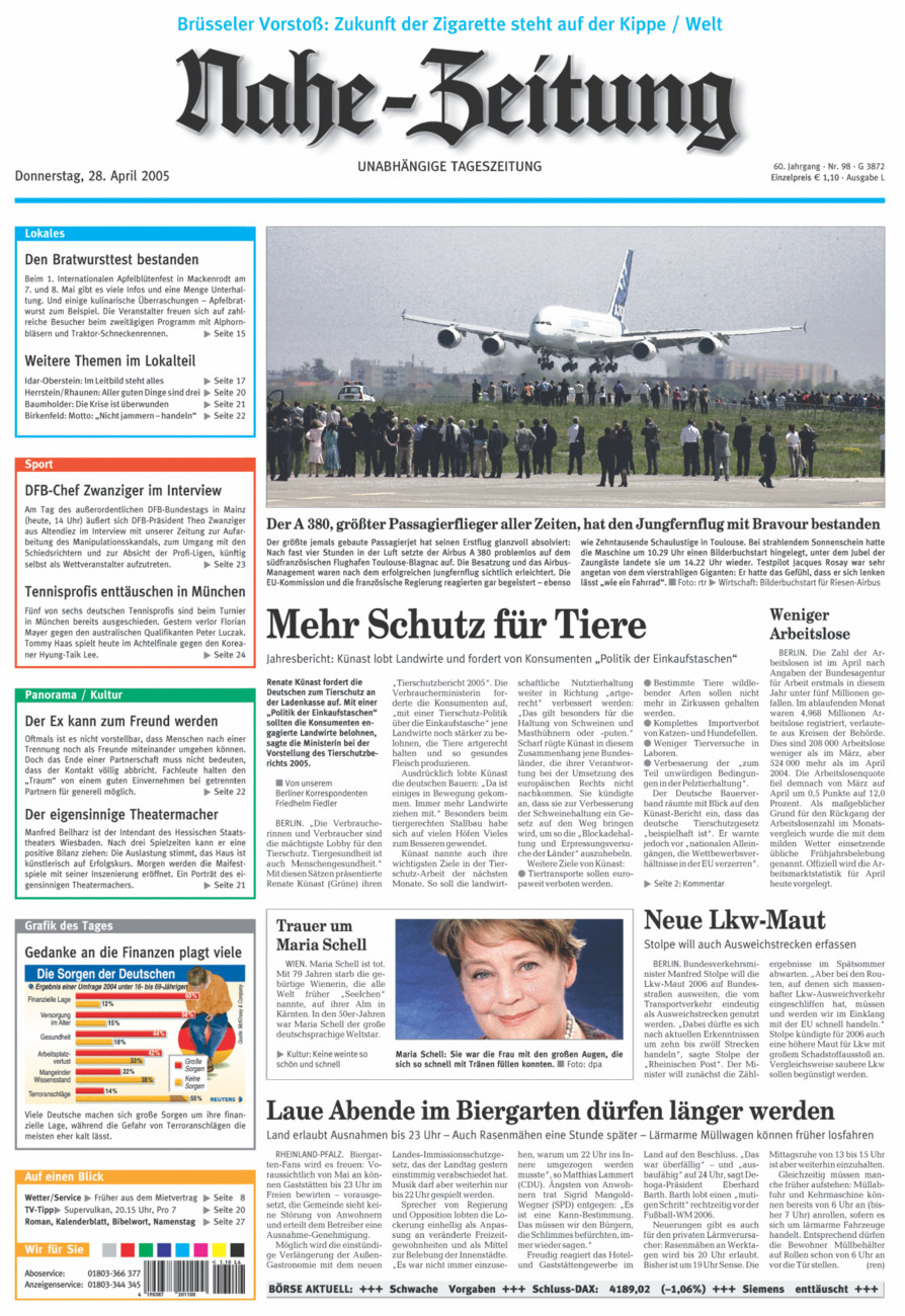 Nahe-Zeitung vom Donnerstag, 28.04.2005