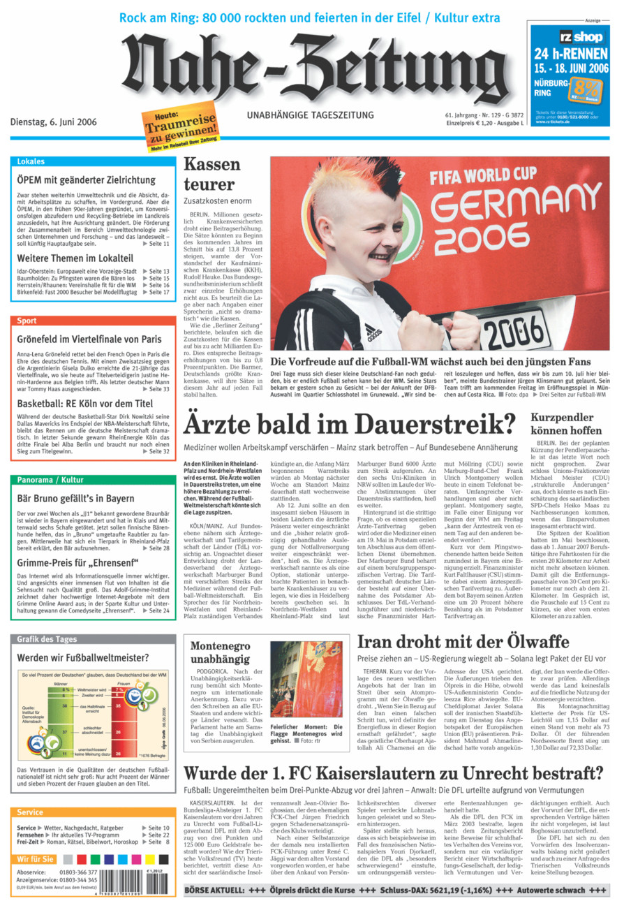 Nahe-Zeitung vom Dienstag, 06.06.2006