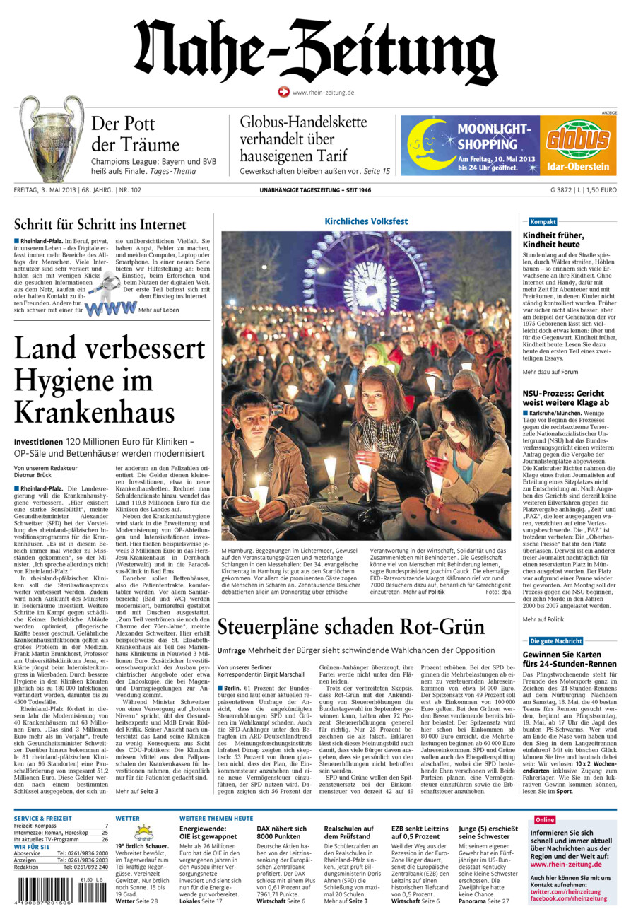 Nahe-Zeitung vom Freitag, 03.05.2013