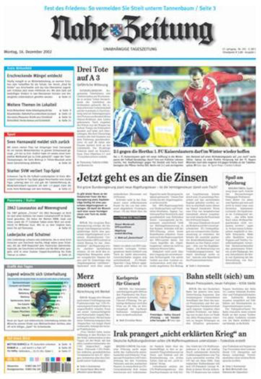 Nahe-Zeitung vom Montag, 16.12.2002