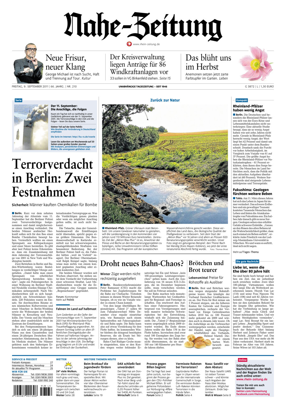 Nahe-Zeitung vom Freitag, 09.09.2011