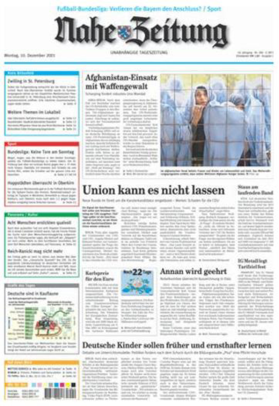 Nahe-Zeitung vom Montag, 10.12.2001