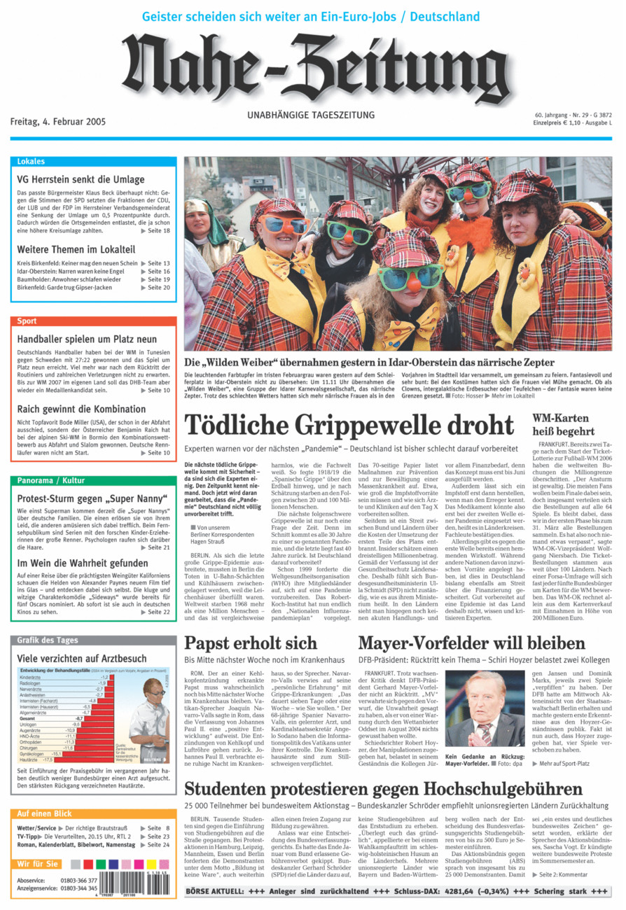 Nahe-Zeitung vom Freitag, 04.02.2005