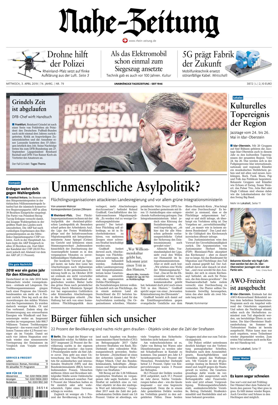 Nahe-Zeitung vom Mittwoch, 03.04.2019