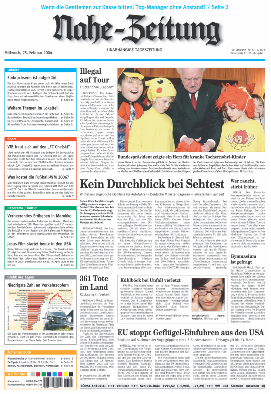 Nahe-Zeitung vom Mittwoch, 25.02.2004