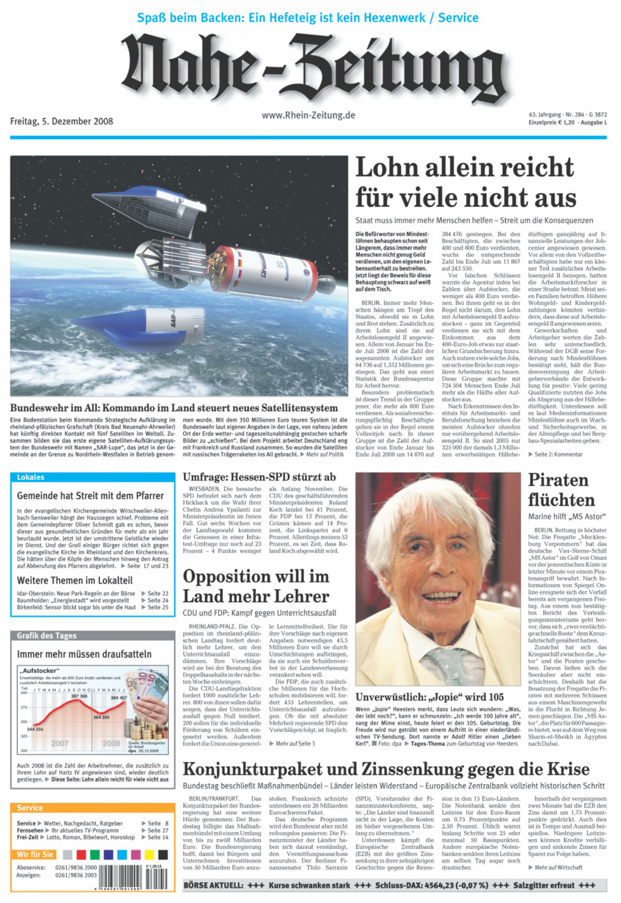 Nahe-Zeitung vom Freitag, 05.12.2008