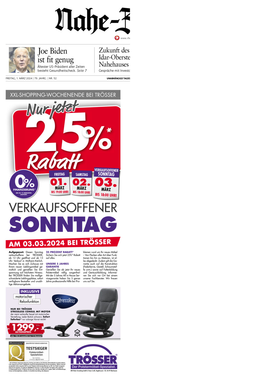 Nahe-Zeitung vom Freitag, 01.03.2024