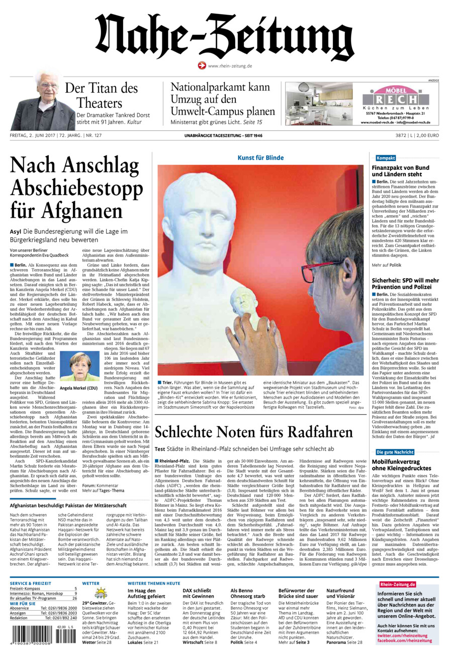 Nahe-Zeitung vom Freitag, 02.06.2017