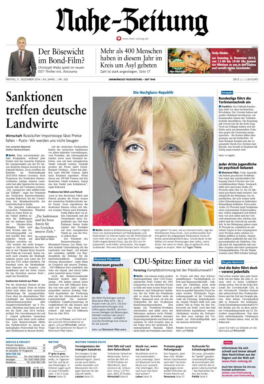 Nahe-Zeitung vom Freitag, 05.12.2014