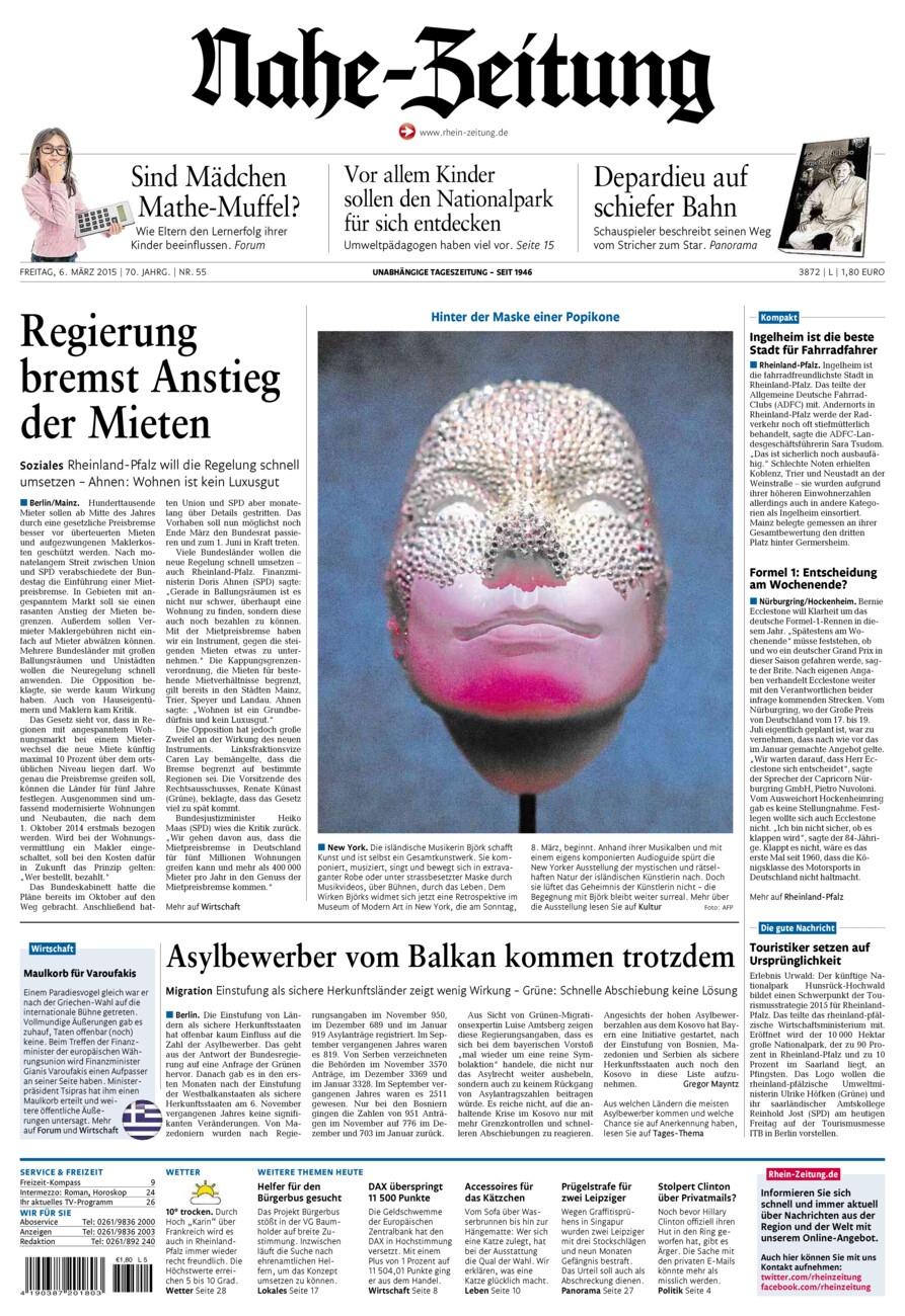 Nahe-Zeitung vom Freitag, 06.03.2015