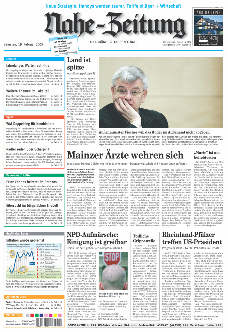 Nahe-Zeitung vom Samstag, 19.02.2005