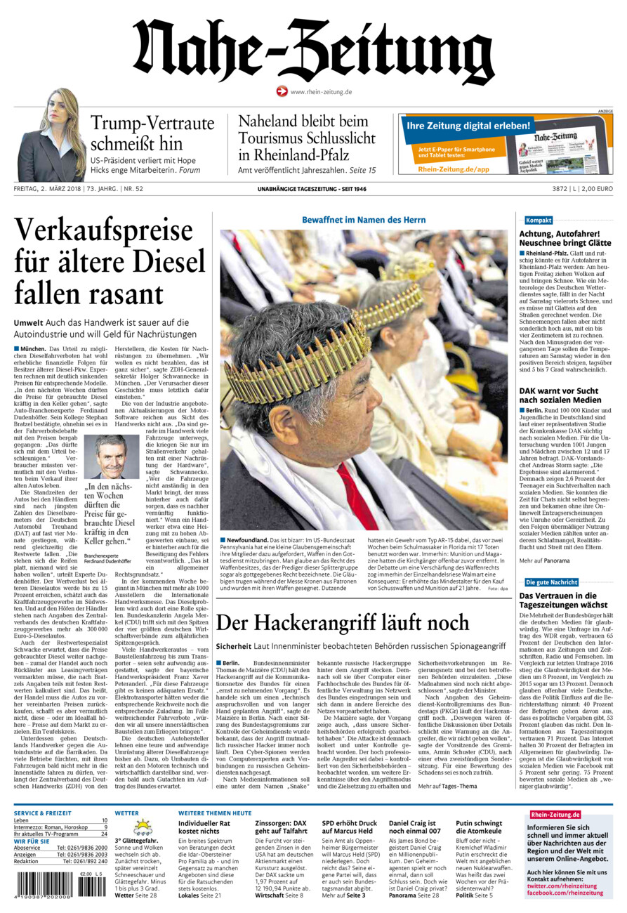 Nahe-Zeitung vom Freitag, 02.03.2018