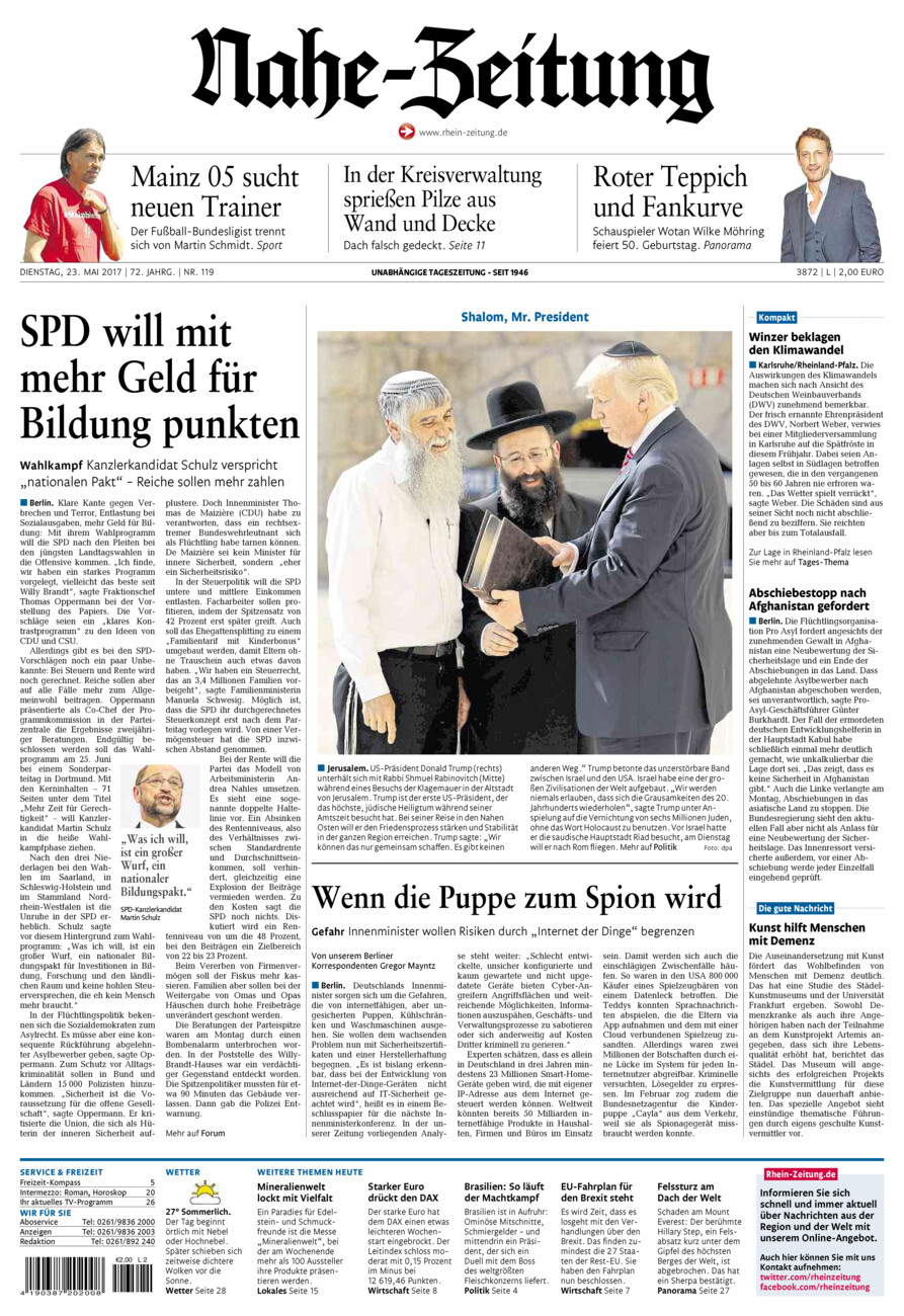 Nahe-Zeitung vom Dienstag, 23.05.2017